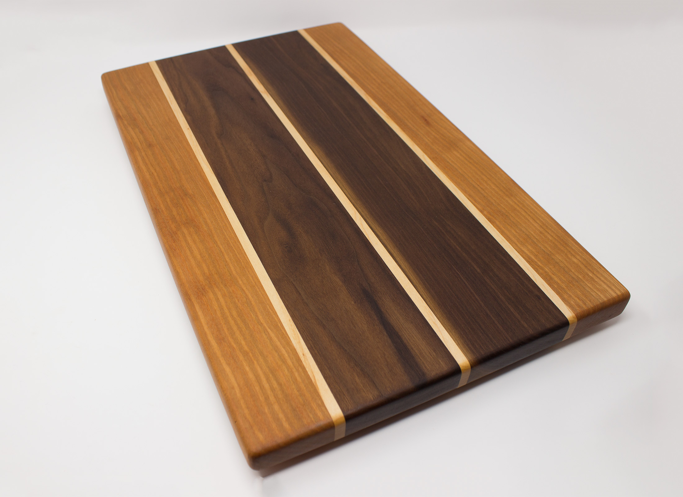 Walnut & Birch Striped Wooden Chopping Board
