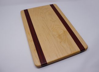 Striped Cutting Board – Walnut and Maple – Rockford Woodcrafts