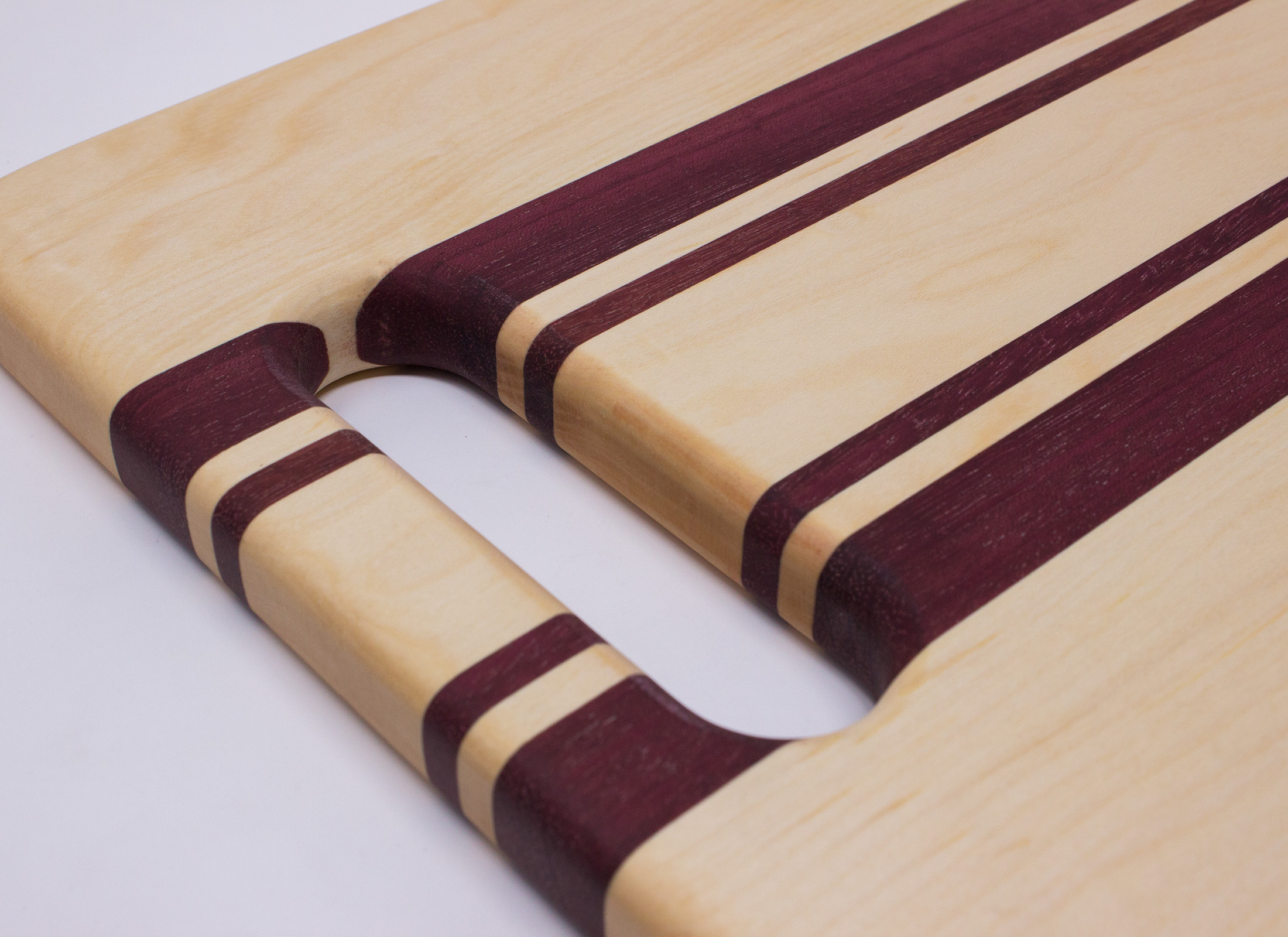 Maple and Purpleheart with Handle Cutting Board – Rockford Woodcrafts