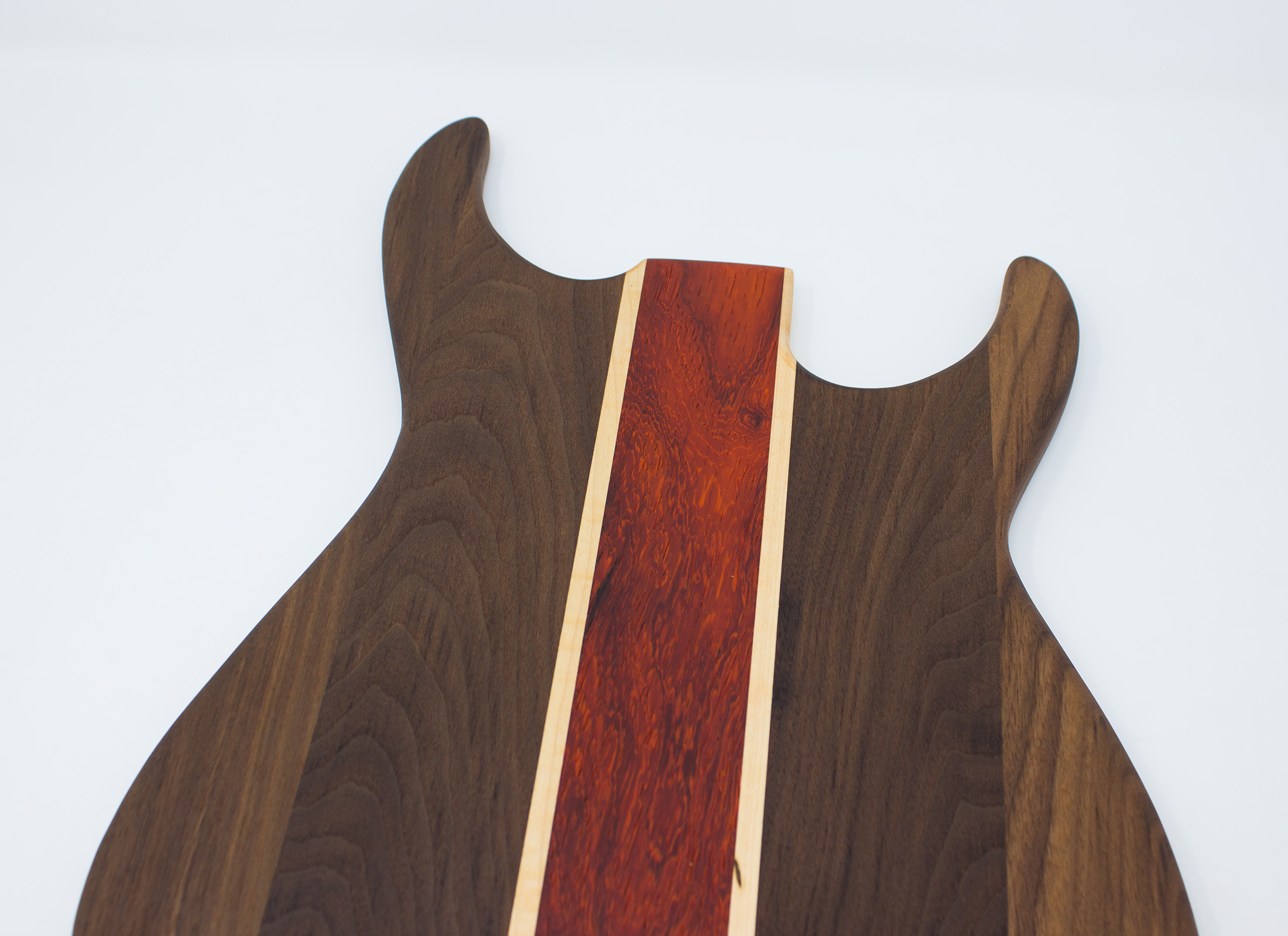 Cheap Trick Guitar End Grain Cutting Board - Walnut and Maple