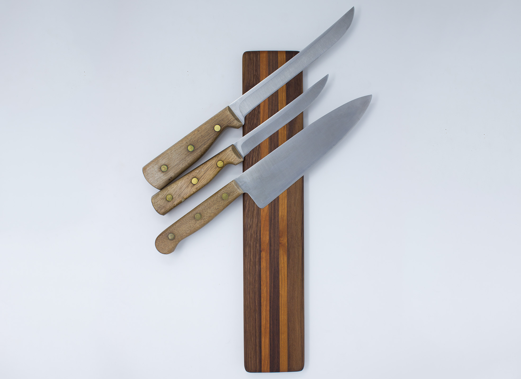 Magnetic Knife Holder – Walnut and Cherry Striped – Rockford Woodcrafts
